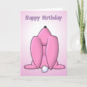 Rosa Bunny Birthday Kort