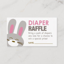 Rosa Bunny Diaper Raffle Biljett