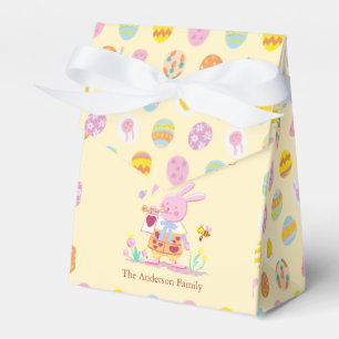 Rosa Bunny Garden & Påskägg Mönster Gult Presentaskar