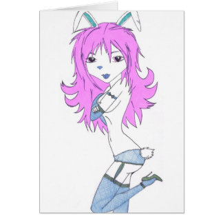 Rosa Bunny Hälsningskort