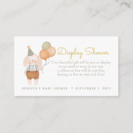 Rosa Bunny med Baloons Visning Shower Tilläggskort