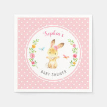 Rosa Bunny Polka Dot Girl Baby Shower Sprinkle