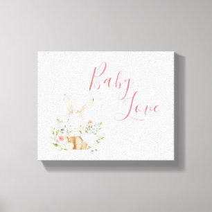 Rosa Bunny Rabbit Animal Canvastryck