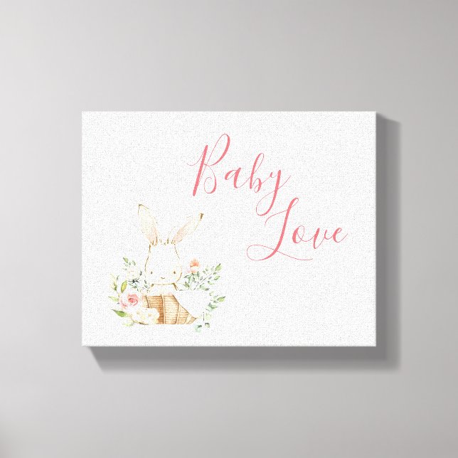 Rosa Bunny Rabbit Animal Canvastryck (Framsida)