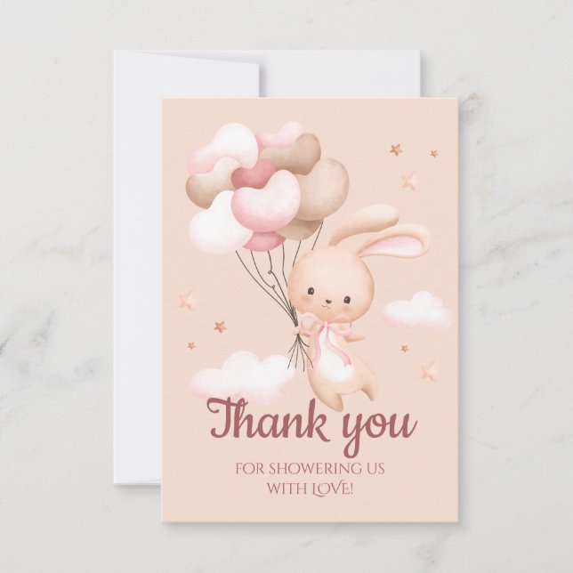 Rosa Bunny Rabbit Baby Shower Tack (Framsida)