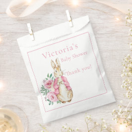 Rosa Bunny Rabbit Blommigt Baby Shower
