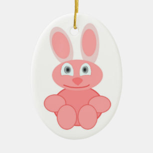 ROSA BUNNY RABBIT JULGRANSPRYDNAD KERAMIK