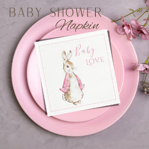 Rosa Bunny Rabbit Rosa Baby Shower Pappersservett