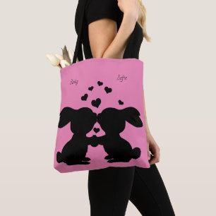 Rosa Bunny Rabbit Tote bag Tygkasse