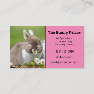 Rosa Bunny Rabbit Visitkort