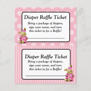 Rosa Bunny Rosa Baby Shower Raffle Biljett Flygblad