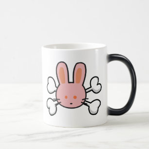 rosa bunny Skull och Crossbone Magisk Mugg