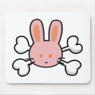 rosa bunny Skull och Crossbone Musmatta