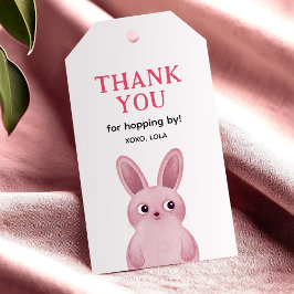 Rosa bunny Tack Presentetikett