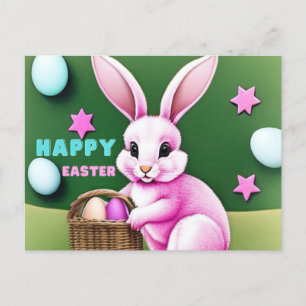 Rosa Bunny Vykort