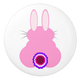 Rosa Bunny White Ceramic pull Knopp