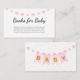 Rosa Bunting Flaggor Baby Shower Bokar för Baby Tilläggskort