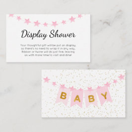 Rosa Bunting Flaggor Baby Shower Visning Shower Tilläggskort
