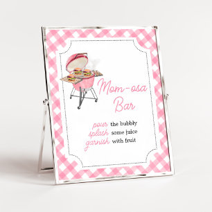 Rosa Burger BBQ Baby Shower Mamma Osa Pub Poster