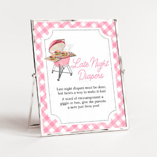 Rosa Burger BBQ Baby Shower Sent Natt Diables Poster