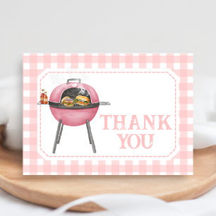 Rosa Burger BBQ Baby Shower Tack Kort