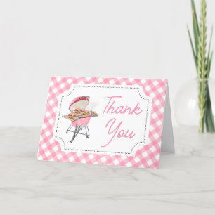 Rosa Burger BBQ Baby Shower Tack Kort