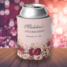 Rosa burgunder Blommig Kvinnors 50-årsdag