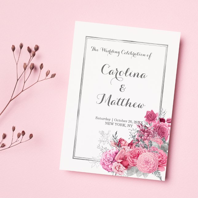 Rosa burgunder silver glitter blomsterlig Program  (Pink burgundy silver glitter floral Program )