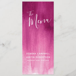 Rosa burgundröd modern konst bröllop-meny meny
