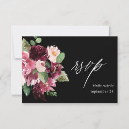 Rosa & Burgundy Blommigt 7 w OSA - svart
