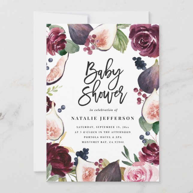 Rosa, burgundy, + blommigt för vattenfärg och skri (Framsida)