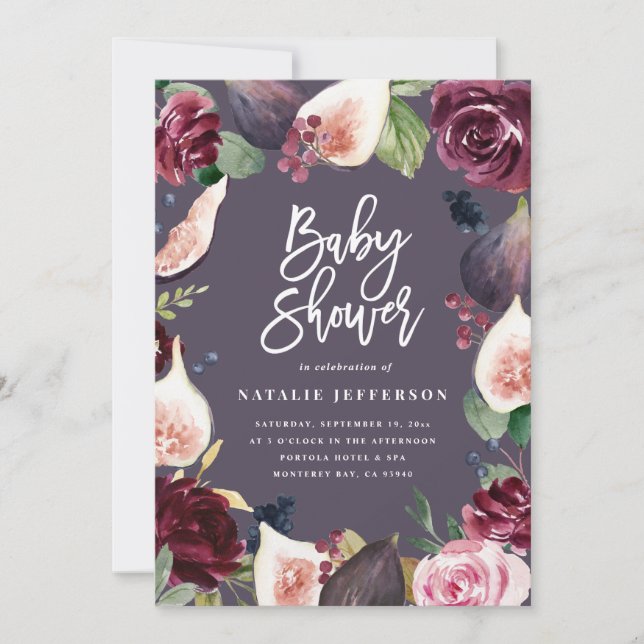 Rosa, burgundy, + blommigt för vattenfärg och skri (Framsida)