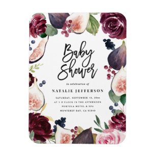 Rosa, burgundy, + blommigt för vattenfärg och skri magnet