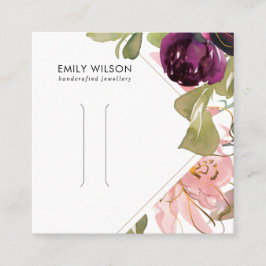 ROSA BURGUNDY  BLOMMIGT HAIR CLIP VISNING CLIP-KOR FYRKANTIGT VISITKORT