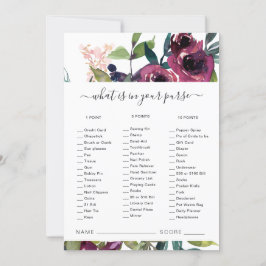 Rosa Burgundy-Flora Vad finns i ditt Purse Game Ca Tack Kort