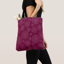 ROSA BURGUNDY FLOWES AND POLKA DOTS TYGKASSE