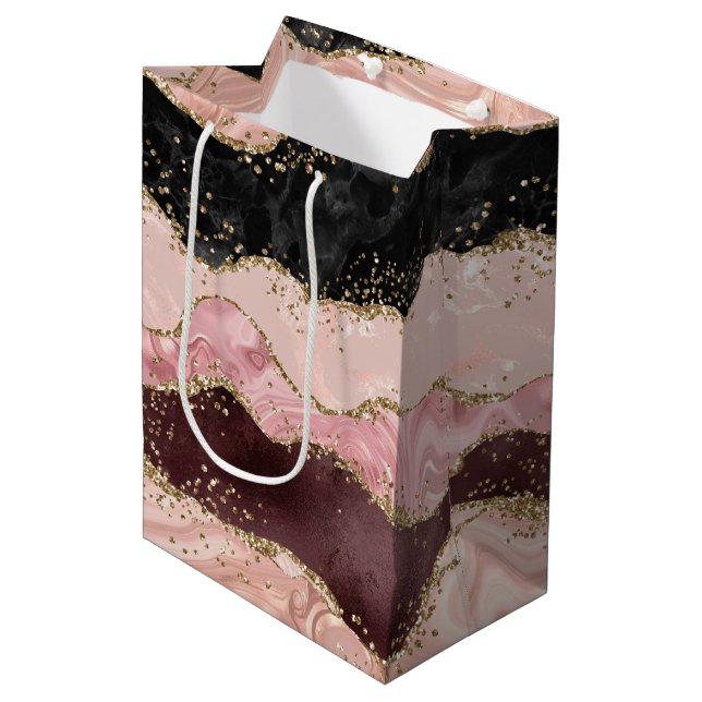  Rosa Burgundy Guld Black Glitter (Framsidan Vinklad)