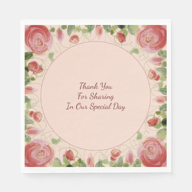 Rosa Burgundy och Grönt Pappersservett (Framsidan)