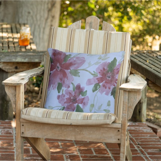 Rosa Burgundy och Mörk grönt Kudde (Stol)