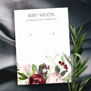  ROSA BURGUNDY PROTEA BLOMMIGT ÖKNING VISNING VISITKORT