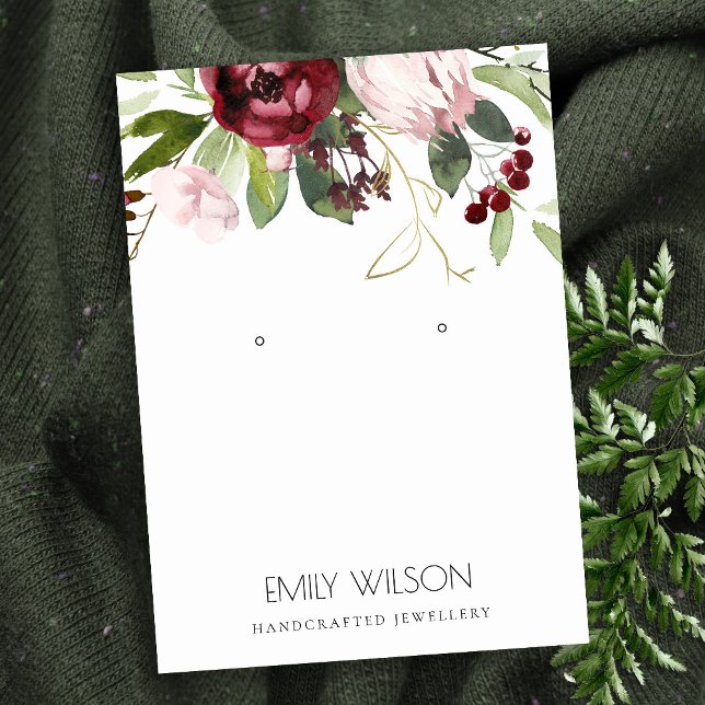  ROSA BURGUNDY PROTEA BLOMMIGT ÖKNING VISNING VISITKORT (Skapare uppladdad)