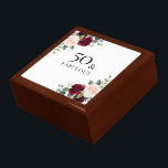 Rosa Burgundy Red 50:e födelsedagsgåva Minnesask<br><div class="desc">Rosa Burgundy Red 50th Birthday Gift box</div>