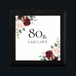 Rosa Burgundy Red 80 Birthday Gift Minnesask<br><div class="desc">Rosa Burgundy Red 80:e Födelsedagsfestens presentbox</div>