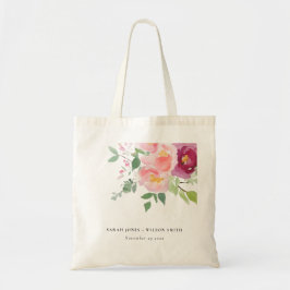 Rosa Burgundy Ro Watercolor Bröllop Tygkasse