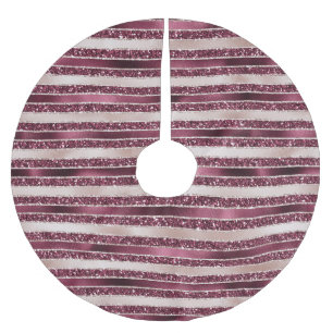 Rosa Burgundy Röd ros Glitter Rand Julgransmatta Borstad Polyester