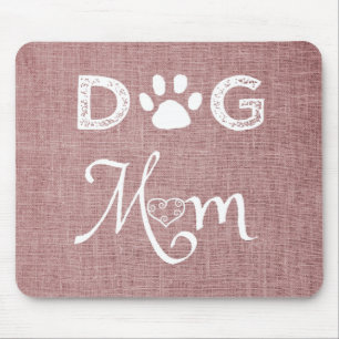 Rosa Burlap Hund-musknapp för Mamma Musmatta