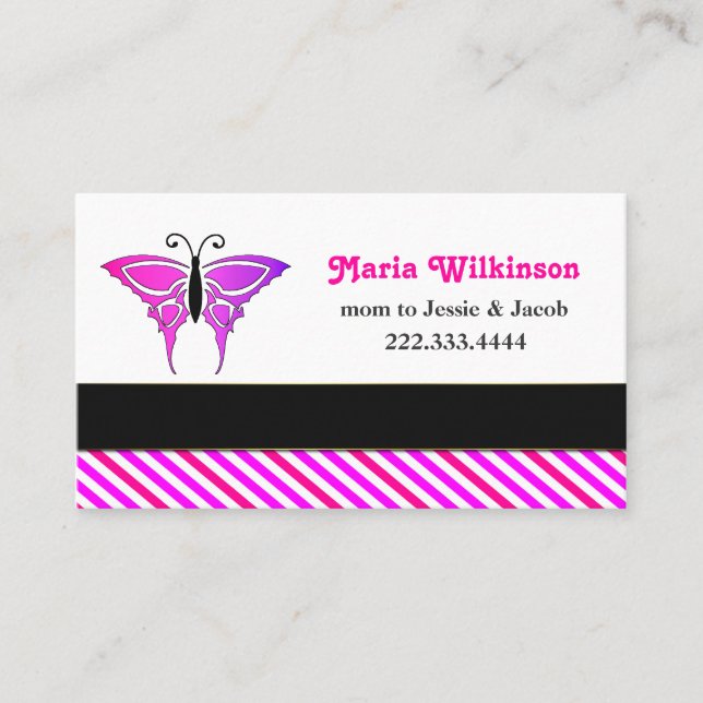 Rosa Burtterfly mammakort (Framsida)