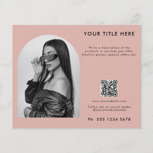 Rosa Business Beauty Hair Nagel Makeup Salon Flygblad