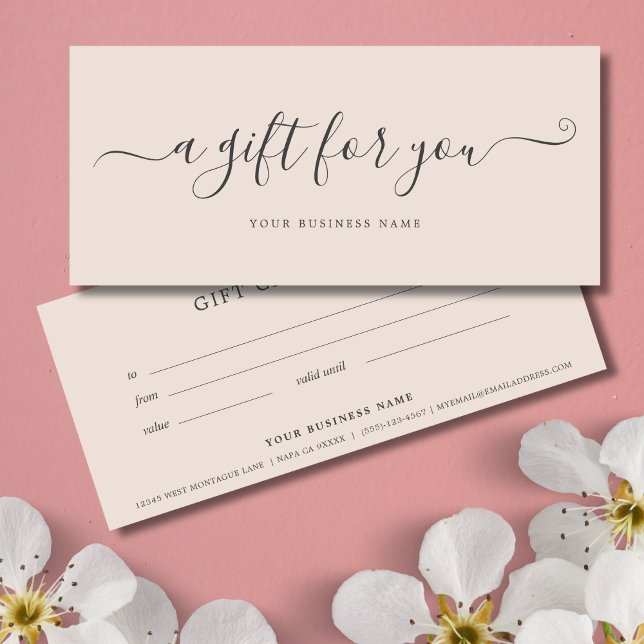  Rosa Business Gift-certifikat enkelt (Pink Business Gift Certificates)