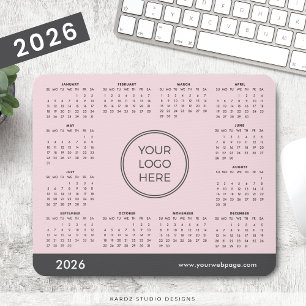 Rosa Business Logotyp 2026 Kalendermusknapp Musmatta